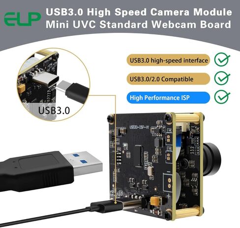 ELP Ultra HD 20MP USB3.0 Camera Module for Computer Mini UVC 3840P USB3.0/2.0 Lightburn Cameras for Windows Linux Mac Pi Wide Angle 95°(H) AR2020 4K 30FPS Webcam Board for PC Laptop Jetson Nano in Saudi Arabia
