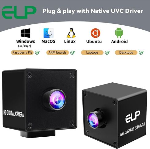 كاميرا ELP Ultra HD 20MP USB3.0 للكمبيوتر Mini UVC 3840P USB3.0/2.0 كاميرات Lightburn لنظام التشغيل Windows Linux Mac Pi زاوية واسعة 95 درجة (H) AR2020 عالية السرعة 4K 30FPS كاميرا ويب للكمبيوتر المحمول Jetson Nano in Saudi Arabia