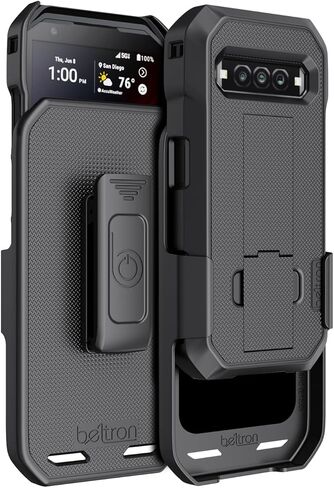 BELTRON DuraForce Pro 3 Case with Clip, Heavy Duty Case with Swivel Belt Clip for Kyocera DuraForce Pro3 5G E7200 (Verizon) Features: Secure Fit & Built-in Kickstand (Black) in Saudi Arabia