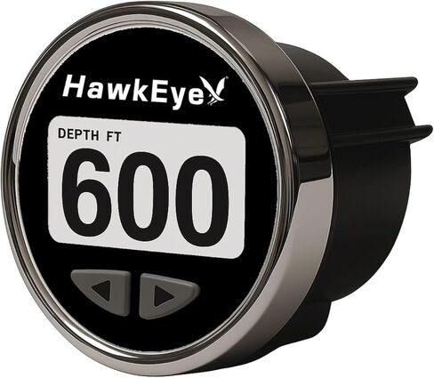 Hawkeye DepthTrax Edge Depth Finder، شاشة ملونة عالية الدقة، أقصى عمق 600 قدم، محول طاقة للحامل العارض in Kuwait