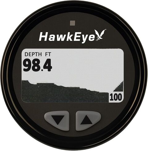 Hawkeye DepthTrax Edge Depth Finder، شاشة ملونة عالية الدقة، أقصى عمق 600 قدم، محول طاقة للحامل العارض in Kuwait