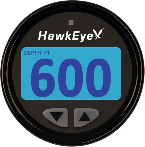Hawkeye DepthTrax Edge Depth Finder، شاشة ملونة عالية الدقة، أقصى عمق 600 قدم، محول طاقة للحامل العارض in Kuwait