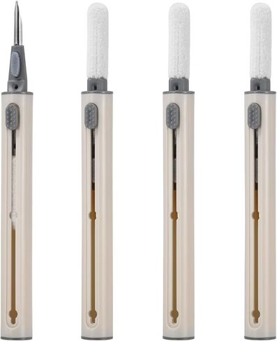 4PCS Earphone Cleaner Kit - Ultra Portable Multi-Function Cleaner Kit Soft Brush for Bluetooth Earphones Case Cleaning Tools, Skin Color in Saudi Arabia