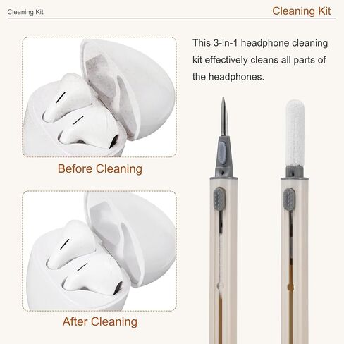 4PCS Earphone Cleaner Kit - Ultra Portable Multi-Function Cleaner Kit Soft Brush for Bluetooth Earphones Case Cleaning Tools, Skin Color in Saudi Arabia
