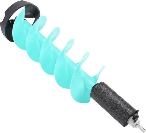 Asixxsix Ice Fishing Auger, 8 Inch Heavy Duty Nylon 29.1in Length Floating Tube Steel Cutting Head Electric Ice Auger, Drill Bit with Adapter Protective Sleeve for Deep Water Thick in Saudi Arabia