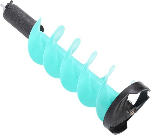 Asixxsix Ice Fishing Auger, 8 Inch Heavy Duty Nylon 29.1in Length Floating Tube Steel Cutting Head Electric Ice Auger, Drill Bit with Adapter Protective Sleeve for Deep Water Thick in Saudi Arabia