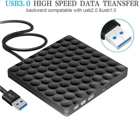 Portable DVD Player USB 3.0 External DVD Drive CD DVD-RW Drive ROM Rewriter Burner Writer 5Gbps for Laptop Desktops Mobile DVD Player for Kids in Saudi Arabia