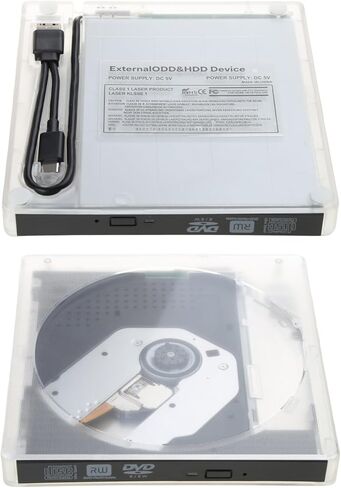 محرك أقراص DVD خارجي شفاف USB 3.0 نوع C محمول USB CD ROM DVD + مشغل محرك أقراص ضوئي قارئ كاتب ناسخ محرك أقراص DVD خارجي in Kuwait