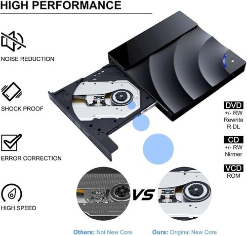 DVD Player External DVD Drive High Speed USB 3.0 CD DVD Drive for Laptop Desktop Portable Slim CD DVD +/-RW Burner Player Writer Rewriter Mini dv Player in Saudi Arabia