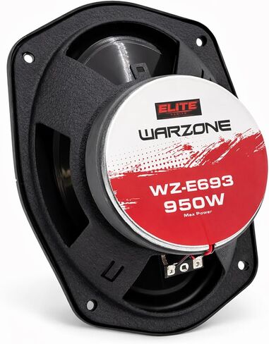 Warzone WZ-E693 6x9 Coaxial Car Speakers - 950W Max Power, 4 Ohm, Full Range Audio, PEI Dome Tweeter, Shallow Mount Design - Perfect for OEM Replacement in Saudi Arabia