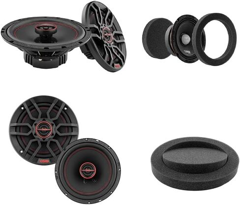 DS18 4X G6.5Xi GEN-X 6.5" 2-Way Coaxial Speakers 150 Watts Max Power 50 Watts RMS 4-Ohm with 2X Set Foam Speaker Rings Blocker Soundproof - 4 Speakers & 2 Set Sponge in Saudi Arabia