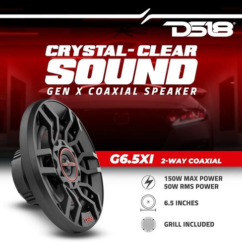 DS18 4X G6.5Xi GEN-X 6.5" 2-Way Coaxial Speakers 150 Watts Max Power 50 Watts RMS 4-Ohm with 2X Set Foam Speaker Rings Blocker Soundproof - 4 Speakers & 2 Set Sponge in Saudi Arabia