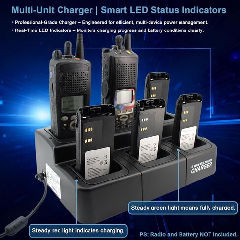 شاحن وحدة WPLN4108 NTN8831 WPLN4114 NO-IMPRES مناسب لموتورولا XTS1500 XTS2500 XTS5000 XTS3000 XTS3500 PR1500 HT1000 MT2000 راديو، NTN9858 NTN8923 شاحن بطارية متعدد الوحدات in Kuwait