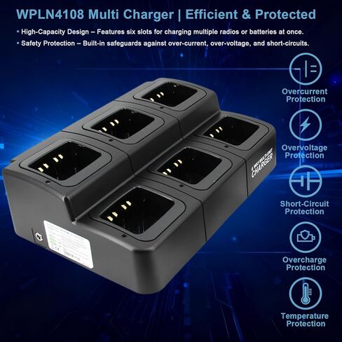 شاحن وحدة WPLN4108 NTN8831 WPLN4114 NO-IMPRES مناسب لموتورولا XTS1500 XTS2500 XTS5000 XTS3000 XTS3500 PR1500 HT1000 MT2000 راديو، NTN9858 NTN8923 شاحن بطارية متعدد الوحدات in Kuwait