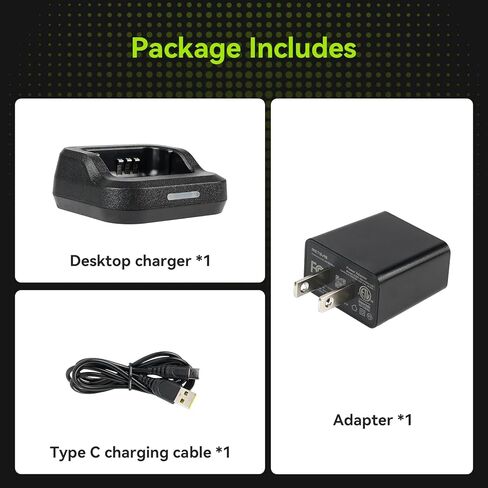 شاحن جهاز اتصال لاسلكي Retevis Ailunce HA1G، قاعدة شحن أصلية، شاحن سطح مكتب USB-C، متوافق مع جهاز اتصال لاسلكي HA1UV HA1G NR30 NR30S NR30D وبطارية (عبوة واحدة) in Saudi Arabia