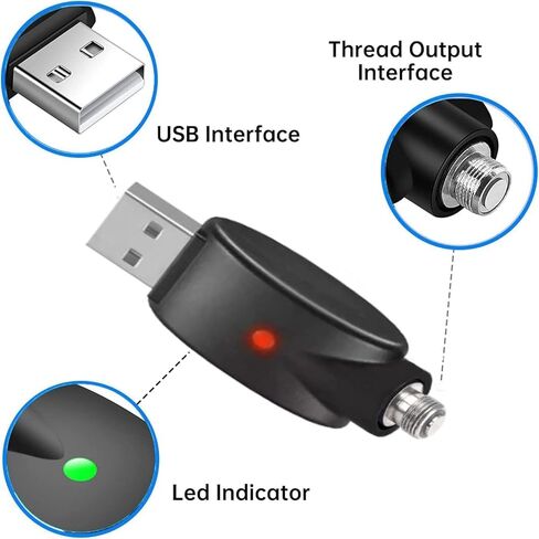 Smart USB Charger Cable Adaptor with LED Indicator, 2PCS Intelligent Overcharge Protection USB Adapter for Wireless Soldering Iron Charging in Saudi Arabia