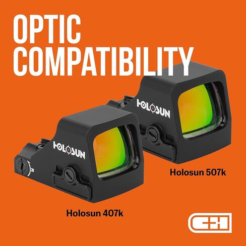 C+H Red Dot Mounting Plate for Glock Gen 6 and Holosun 407K/507K | Made in the USA - Not Compatible with Gen5 Models in Saudi Arabia
