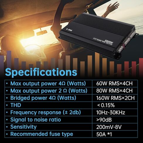 5800W 4 Channel Car Amplifier Stereo Audio Super Bass Power Subwoofer Amp, Low Distortion High Power Amplifier in Saudi Arabia