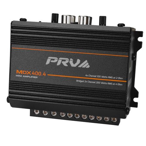 مضخم صوت السيارة PRV Audio MDX400.4 2 أوم صغير 4 قنوات 4 × 100 واط RMS عند 2 أوم - ستيريو مدمج 400 × 4 أمبير، 400 واط RMS، قناتين قابلتين للتوصيل، نطاق كامل متعدد القنوات in Saudi Arabia