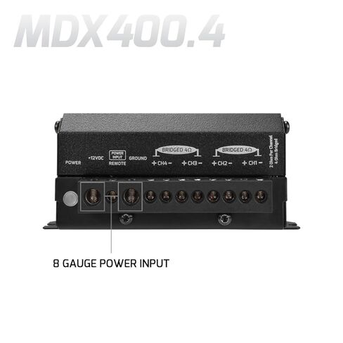 مضخم صوت السيارة PRV Audio MDX400.4 2 أوم صغير 4 قنوات 4 × 100 واط RMS عند 2 أوم - ستيريو مدمج 400 × 4 أمبير، 400 واط RMS، قناتين قابلتين للتوصيل، نطاق كامل متعدد القنوات in Saudi Arabia