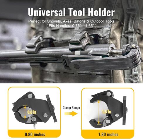Quick Release Clamp Shovel Mount for MOLLE Panel Attachments for Tactical Backpack MOLLE Bag Molle Attachments for Shovel, Axe, and Tools, 2-Pack in Saudi Arabia