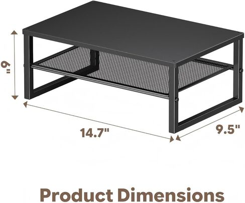 Ekisemio 2-Tier Computer Monitor Stand Riser, Desk Organizer for Monitor, Black in Kuwait