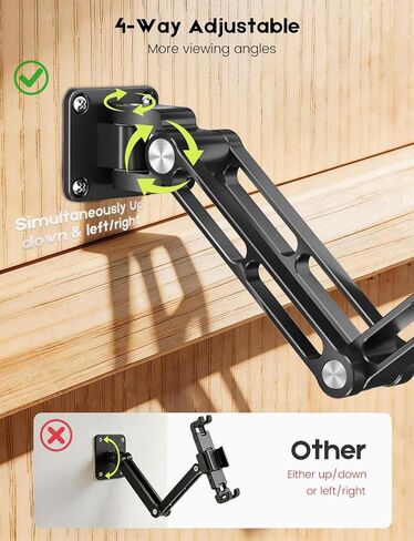 OHLPRO Magnetic Tablet Wall Mount, iPad Wall Mount Holder with 360° Rotating 2-Stage Foldable Aluminum Arm, MagSafe Compatible for Phones and Tablets, for Kitchen, Gym, Office, Home in Saudi Arabia