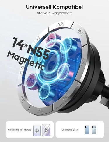 OHLPRO Magnetic Tablet Wall Mount, iPad Wall Mount Holder with 360° Rotating 2-Stage Foldable Aluminum Arm, MagSafe Compatible for Phones and Tablets, for Kitchen, Gym, Office, Home in Saudi Arabia