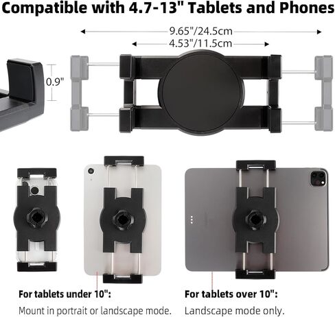 Tablet Holder for RAM Mounts, Tablet Clip Mount with 1" Rubber Coating Ball Head for iPad Pro 12.9 Air Mini/Galaxy Tab, Compatible with 1" B Size Double Socket Arm in Saudi Arabia