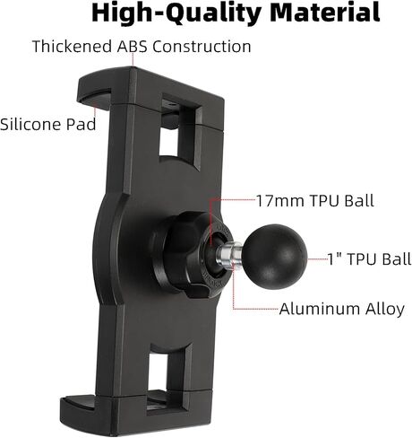Tablet Holder for RAM Mounts, Tablet Clip Mount with 1" Rubber Coating Ball Head for iPad Pro 12.9 Air Mini/Galaxy Tab, Compatible with 1" B Size Double Socket Arm in Saudi Arabia