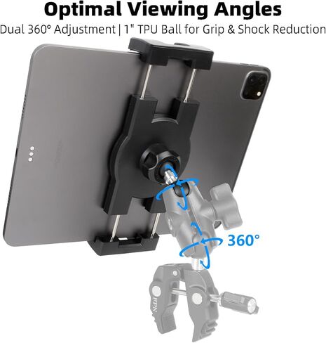 Tablet Holder for RAM Mounts, Tablet Clip Mount with 1" Rubber Coating Ball Head for iPad Pro 12.9 Air Mini/Galaxy Tab, Compatible with 1" B Size Double Socket Arm in Saudi Arabia