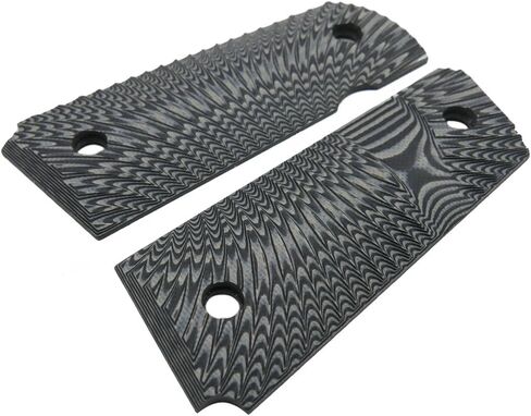 Cool Hand 1911 G10 Grips, Compact/Officer, Black Grips Screws Included, Big Scoop, 3/16" Thin, OPS Texture, These Grips Only Work with Short Bushings in Saudi Arabia