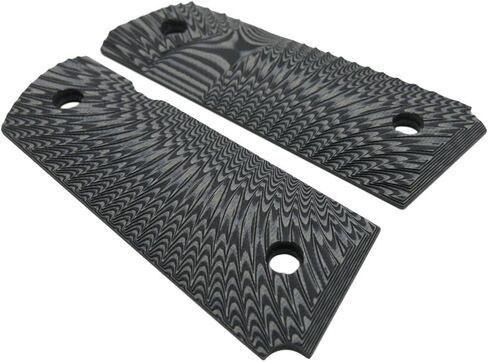Cool Hand 1911 G10 Grips, Compact/Officer, Black Grips Screws Included, Big Scoop, 3/16" Thin, OPS Texture, These Grips Only Work with Short Bushings in Saudi Arabia