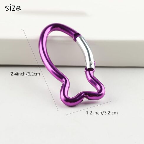 7Pcs Cute Fish Shape Carabiner Clips, 2.4inch Colorful Mini Aluminum Alloy Spring Keychain Key Ring in Saudi Arabia