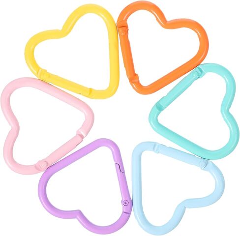 6 PCS Heart Shaped Carabiner Versatile Aluminum Alloy Heart Keychain Clip Small Cute Carabiner Clips for Camping Fishing Hiking Traveling in Saudi Arabia