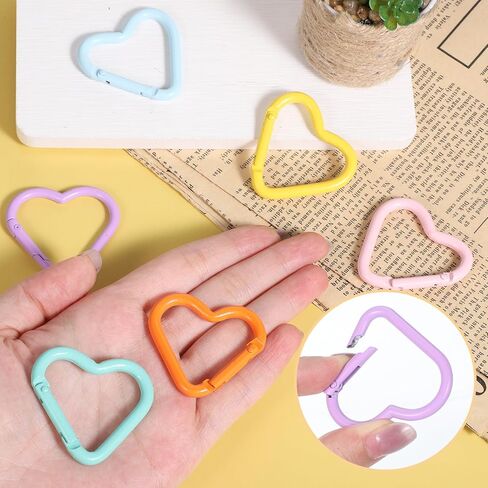 6 PCS Heart Shaped Carabiner Versatile Aluminum Alloy Heart Keychain Clip Small Cute Carabiner Clips for Camping Fishing Hiking Traveling in Saudi Arabia