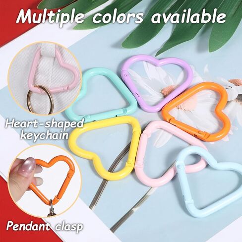 6 PCS Heart Shaped Carabiner Versatile Aluminum Alloy Heart Keychain Clip Small Cute Carabiner Clips for Camping Fishing Hiking Traveling in Saudi Arabia