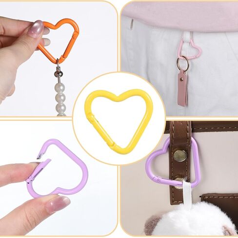6 PCS Heart Shaped Carabiner Versatile Aluminum Alloy Heart Keychain Clip Small Cute Carabiner Clips for Camping Fishing Hiking Traveling in Saudi Arabia