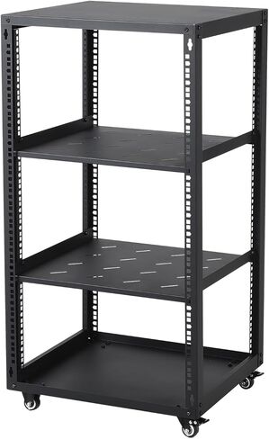 Garvee 20U Network Rack with Casters - Heavy Duty Open Frame Network/Server Rack for IT & AV Gear, Floor Standing or Wall Mounted IT Equipment Cabinet, with 2 PCS 1U Rack Shelves & Mounting in Saudi Arabia