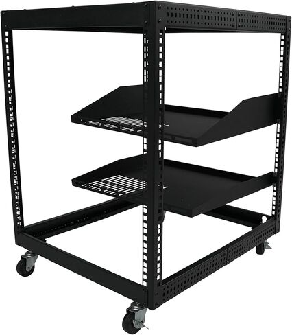 Pearington 12U Open Frame Server Rack, 23''-40'' Adjustable Depth, Free Standing or Wall Mount, 4 Post AV Rack with Casters, Holds Networking IT Equipment AV Gear Router Modem in Saudi Arabia