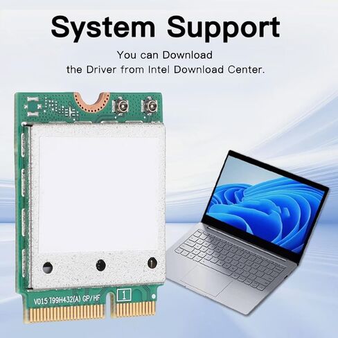 EBTOOLS WiFi 7 M.2 Network Card, Triple Band 2.4GHz 5GHz 6GHz 5.8Gbps Wireless Adapter with 2x2 External Antennas and 4K QAM, for 11 Laptops with M. Slots in Saudi Arabia