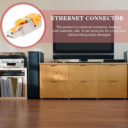 Operitacx Cat8 Pass Through Rj45 Ethernet Connector 10gbps Shielded Modular Plug Tool-Free for Network Cable Installation, Compatible with Cat6a/7/8, High-Speed LAN Use in Saudi Arabia