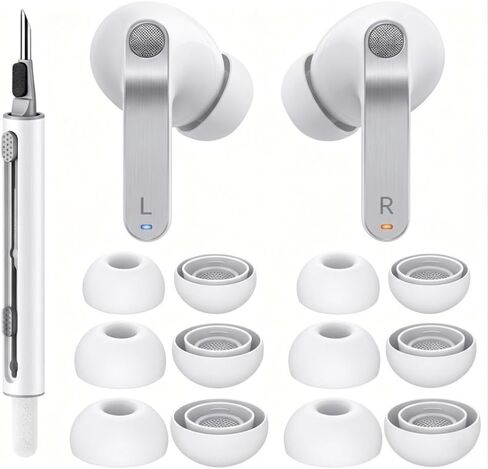 6 Pairs for Samsung Galaxy Buds 4 Pro/Galaxy Buds 3 Pro Ear Tips, Soft Silicone Fit in Case Replacement Tips for Galaxy Buds 4/3 Pro - Black in Saudi Arabia
