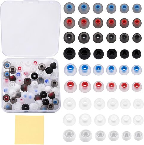 54Pcs Silicone Earbud Replacement Tips, S/M/L Ear Bud Tips, Rubber Earbud Covers Compatible with Most Earphones (Inner Hole 3.8mm-5.1mm) in Kuwait