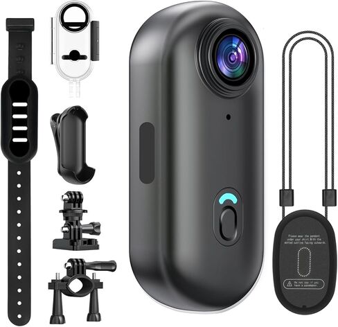 128GB 1080P Mini Body Camera, Thumb Action Camera, Small POV Camera with Helmet Mount, Waterproof Case for Vlogging, Cycling, Pet (White) in Saudi Arabia