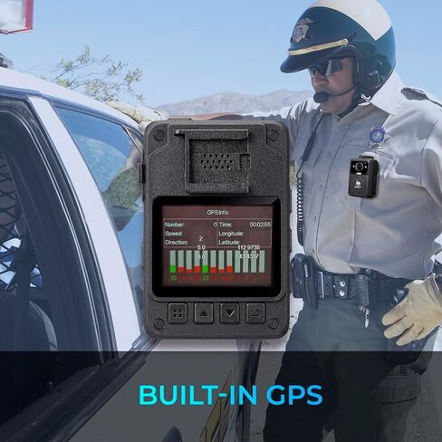 كاميرا الجسم Aegis 400 4K فائقة الدقة مع عدسة زاوية واسعة 140 درجة وذاكرة مدمجة 128 جيجا بايت وتسجيل لمدة 10 ساعات ونظام تحديد المواقع واي فاي رؤية ليلية IP67 مقاومة للماء وشاشة LCD 2 بوصة in Kuwait