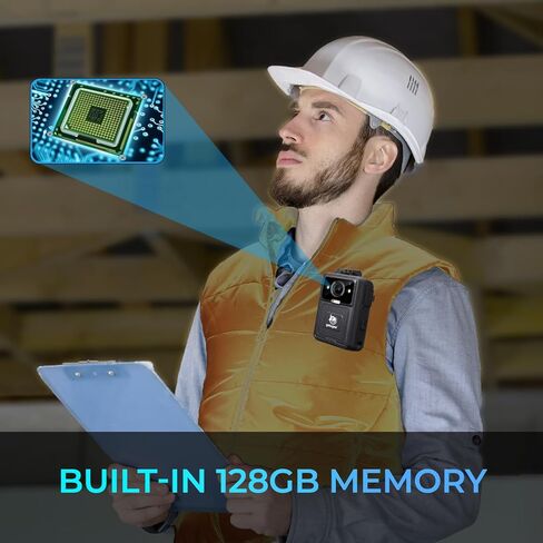 كاميرا الجسم Aegis 400 4K فائقة الدقة مع عدسة زاوية واسعة 140 درجة وذاكرة مدمجة 128 جيجا بايت وتسجيل لمدة 10 ساعات ونظام تحديد المواقع واي فاي رؤية ليلية IP67 مقاومة للماء وشاشة LCD 2 بوصة in Kuwait
