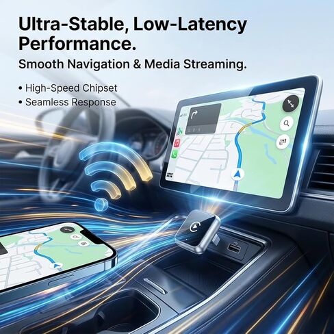 محول CarPlay اللاسلكي، 2 في 1 Mini CarPlay ومحول Android Auto اللاسلكي، التوصيل والتشغيل، الاتصال التلقائي، ملحقات السيارة، دونجل تشغيل السيارة متوافق مع iPhone وAndroid in Kuwait