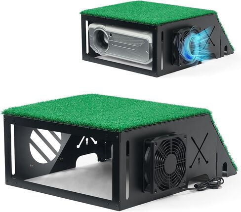 Golf Simulator Projector Cover, Heavy Duty Floor-Mounted Projector Enclosure with Cooling Fan& Artificial Turf-Total Protection for Your Golf Simulation in Kuwait