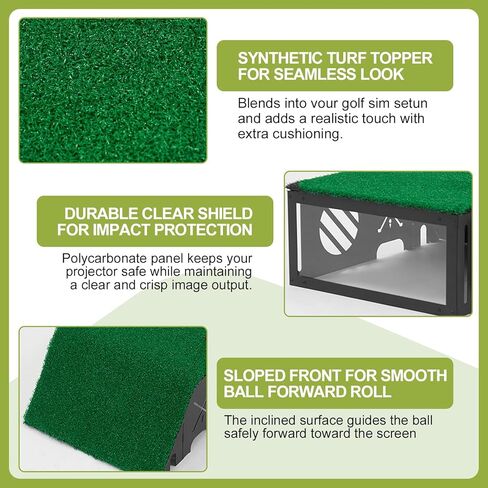 Golf Simulator Projector Cover, Heavy Duty Floor-Mounted Projector Enclosure with Cooling Fan& Artificial Turf-Total Protection for Your Golf Simulation in Kuwait